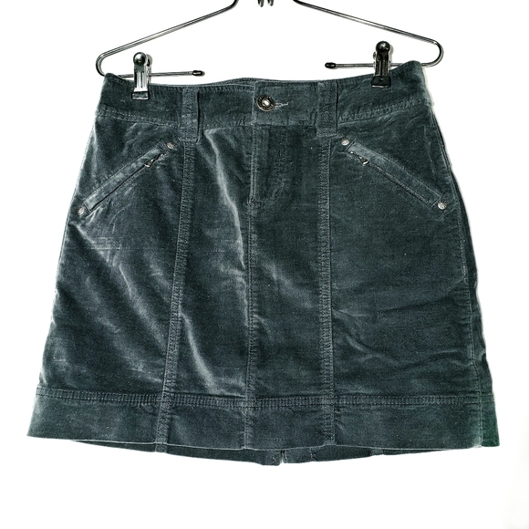 Athleta Roseville Velvet‎ Mini Skirt 0 Dark Grey - Picture 2 of 8